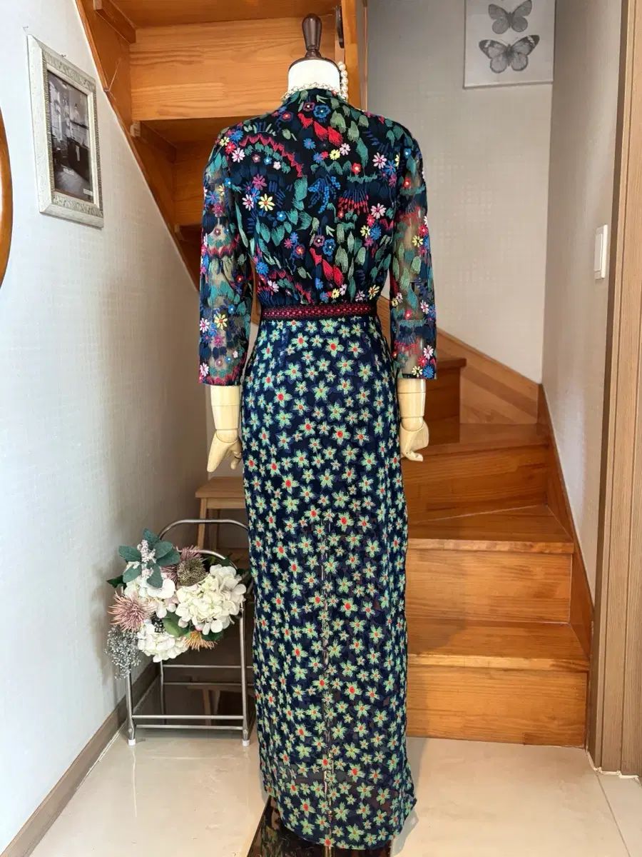 フラワー パータン ロング ONE PIECE シースルー レース SALONI フラワー パータン ロング ONE PIECE シースルー レース SALONI