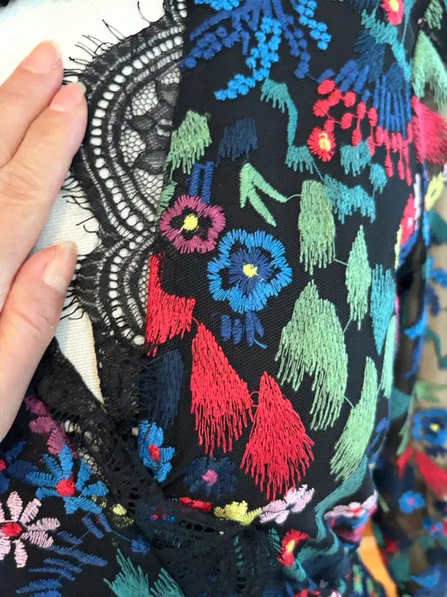 フラワー パータン ロング ONE PIECE シースルー レース SALONI フラワー パータン ロング ONE PIECE シースルー レース SALONI