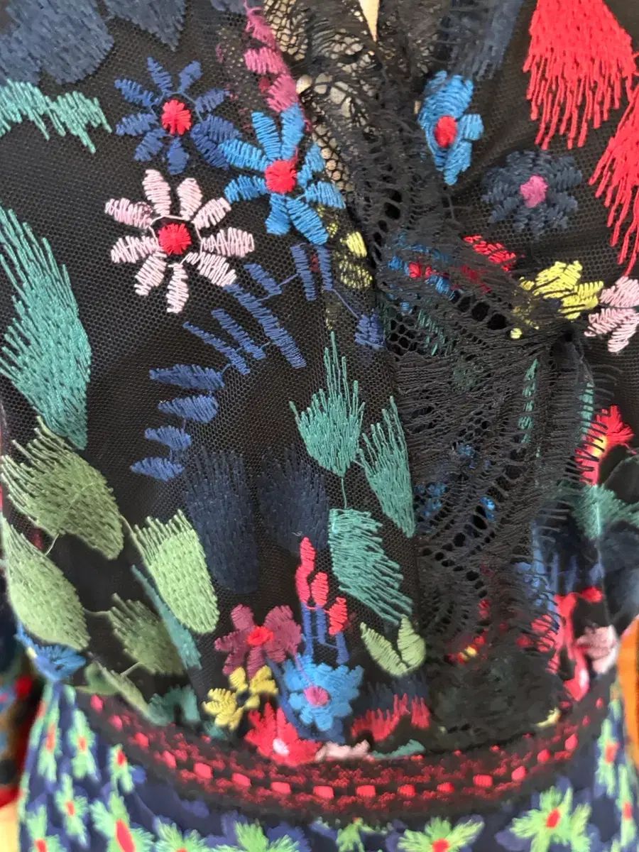 フラワー パータン ロング ONE PIECE シースルー レース SALONI フラワー パータン ロング ONE PIECE シースルー レース SALONI