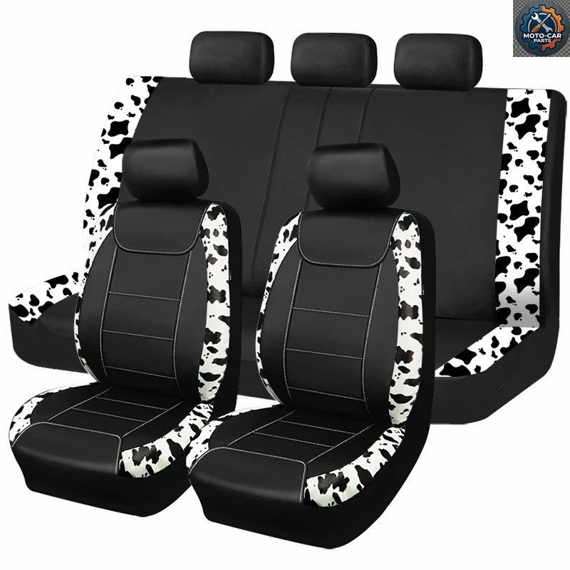 キングカウプリントレザーシートカバー、ほとんどの乗用車、SUV、トラック、バン用シートカバー、車内装飾