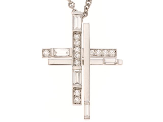 HARRY WINSTON ハリーウィンストン トラフィッククロス ネックレス PEDPMORFTRF ネックレス Pt950プラチナ/ダイヤモンド レディース【中古】【472】SJ