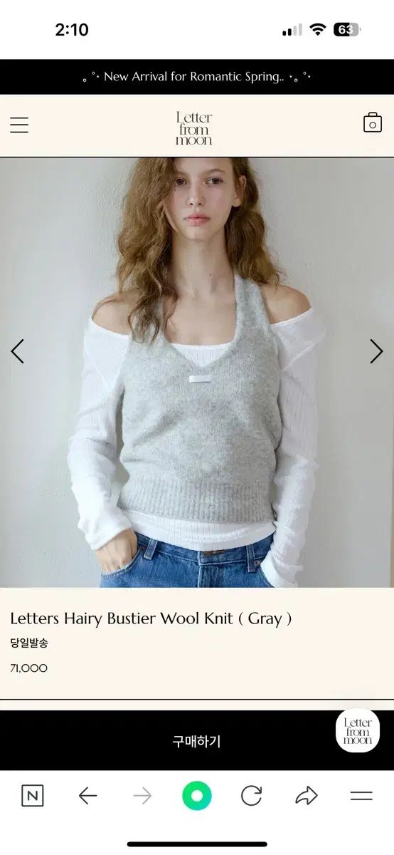 LETTER FROM MOON ビスチェ ニット 新品 グレー