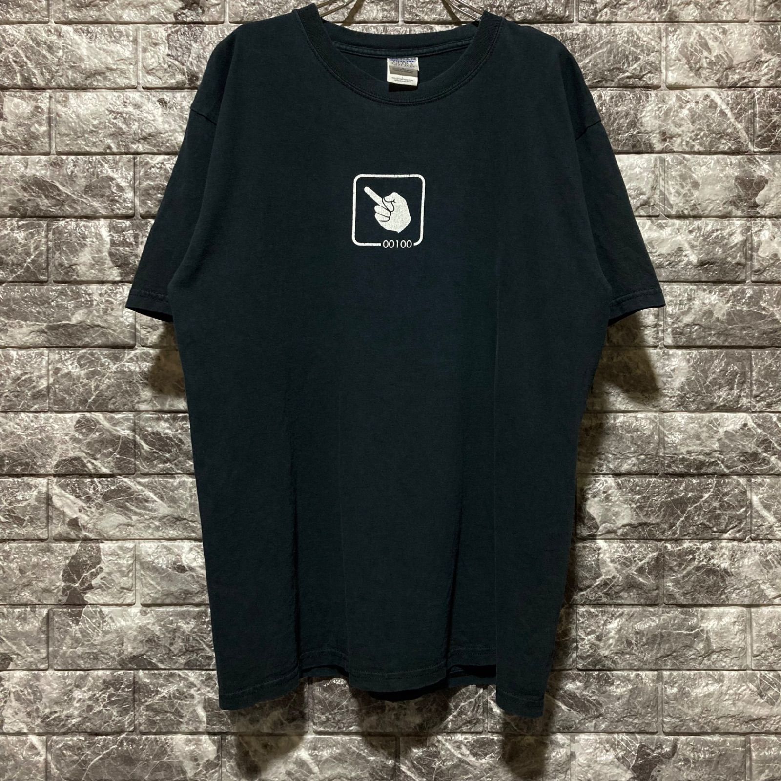 FINGER Tシャツ 指差し FUCK YOU ハンドサイン BLACK GILDAN VINTAGE
