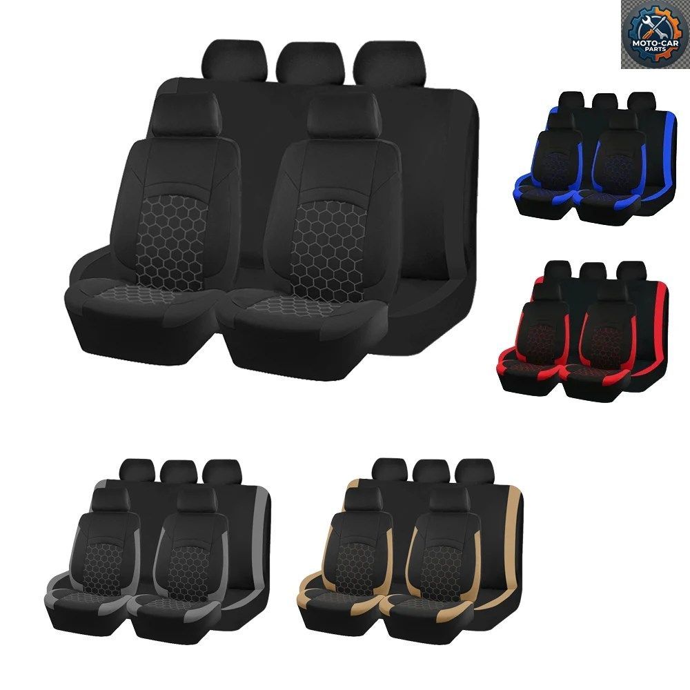 KING カーシートカバーは、六角形の刺繍が施されたほとんどの乗用車、SUV、トラック、バンに対応しています。