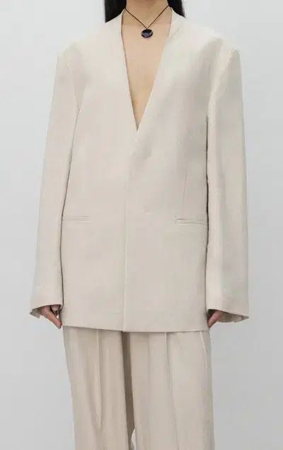 ユニセックス L / ウマムン 24FW オーバーサイズ リネン ブレーザー ジャケット