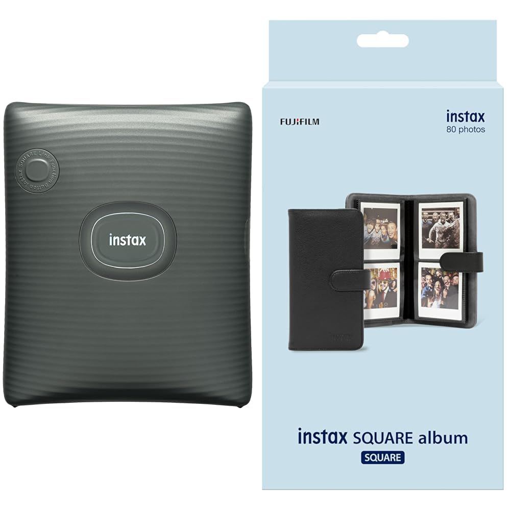 特価商品 富士フイルム(FUJIFILM) クリスマスプレゼント お年玉ギフト チェキ スマホプリンター INSTAX SQUARE Link ミッドナイトグリーン INS SQ LINK GREEN スクエア +アルバム