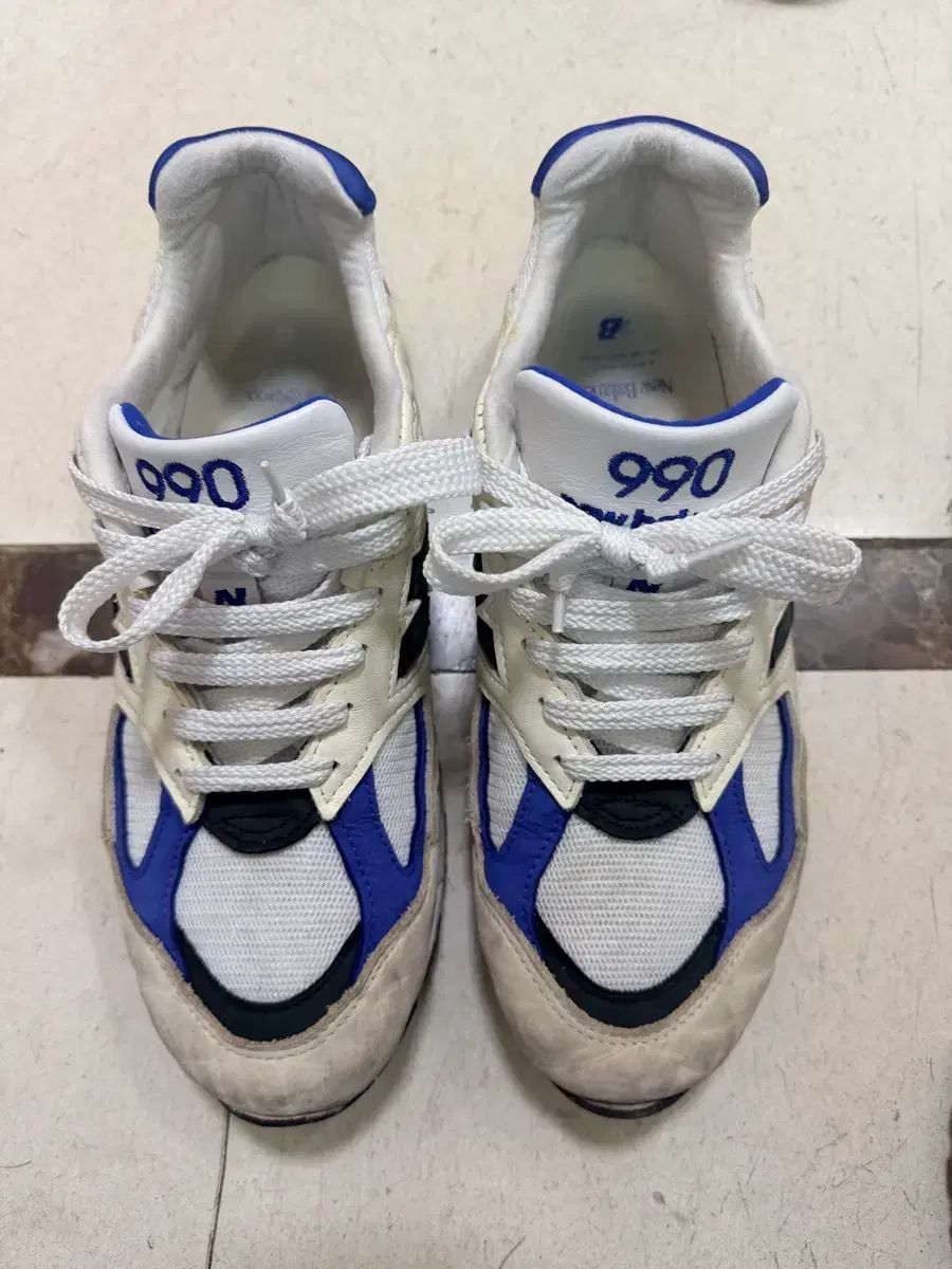 ニューバランス 990v2 白 青