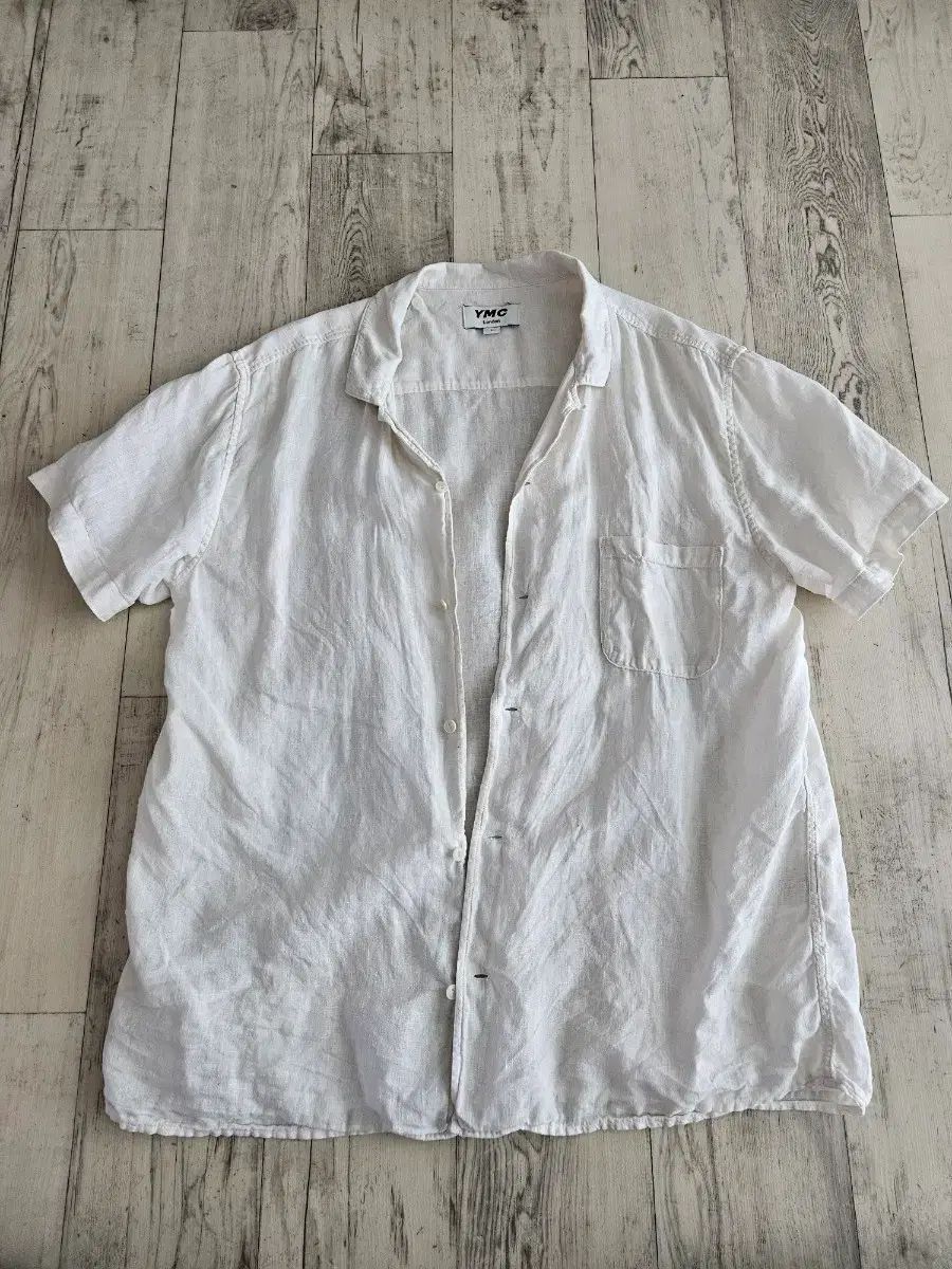 (L)YMC リネン 半袖 シャツ 白