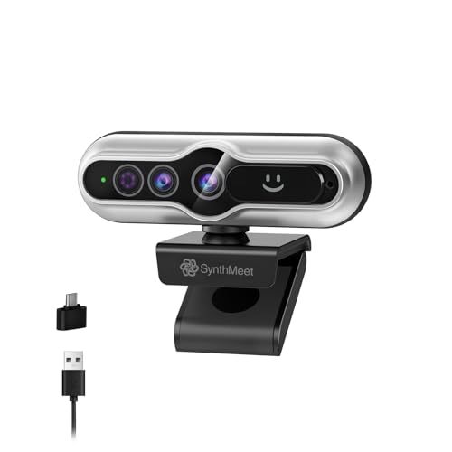 2K Windows Hello ウェブカメラ、Windows Hello 顔認識カメラ、会議やビデオ通話用の 2K USB ウェブカメラ、ノイズ低減マイク、自動光補正、84° 広視野角、スライド式プライバシーカバー、Microsoft Teams、Zooma