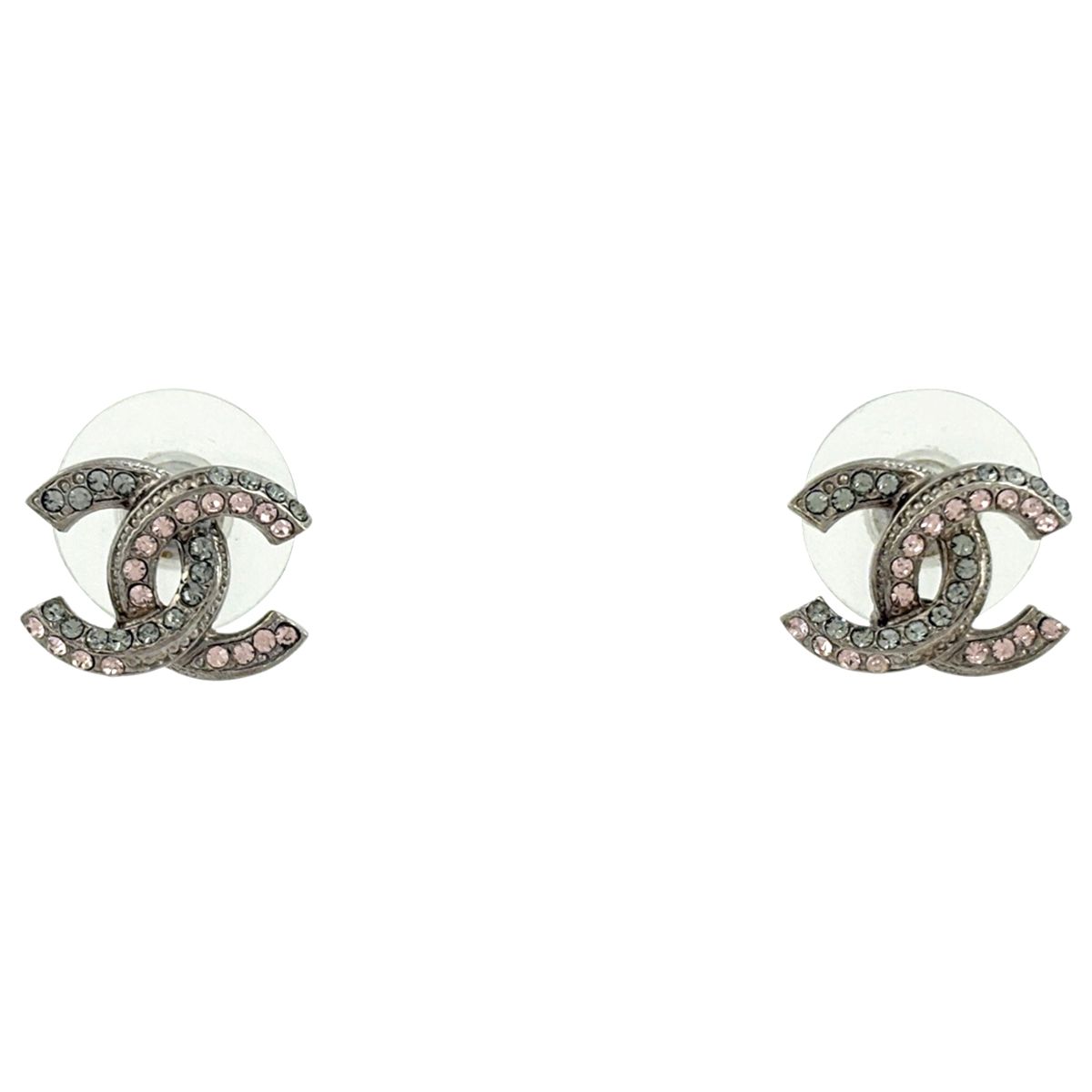 シャネル CHANEL ココマーク ラインストーン ピアス シルバーメッキ
