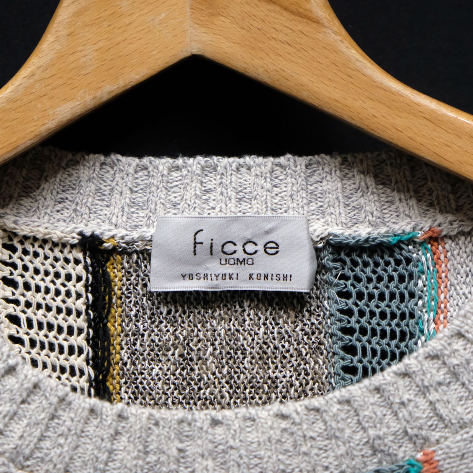 ficce UOMO 半袖ニットカットソー マルチカラー フリーサイズ 
