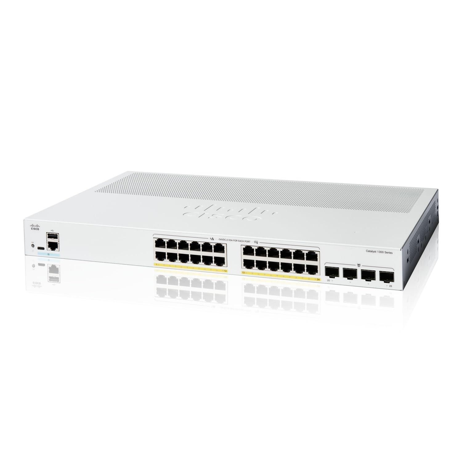 【新品・2営業日で発送】CISCO シスコ C130024P4G Cisco Catalyst 1300-24P-4G マネージド スイッチ 24 ポート GE PoE 4x1GE SFP 金属筐体 静音ファンレス 法人向け
