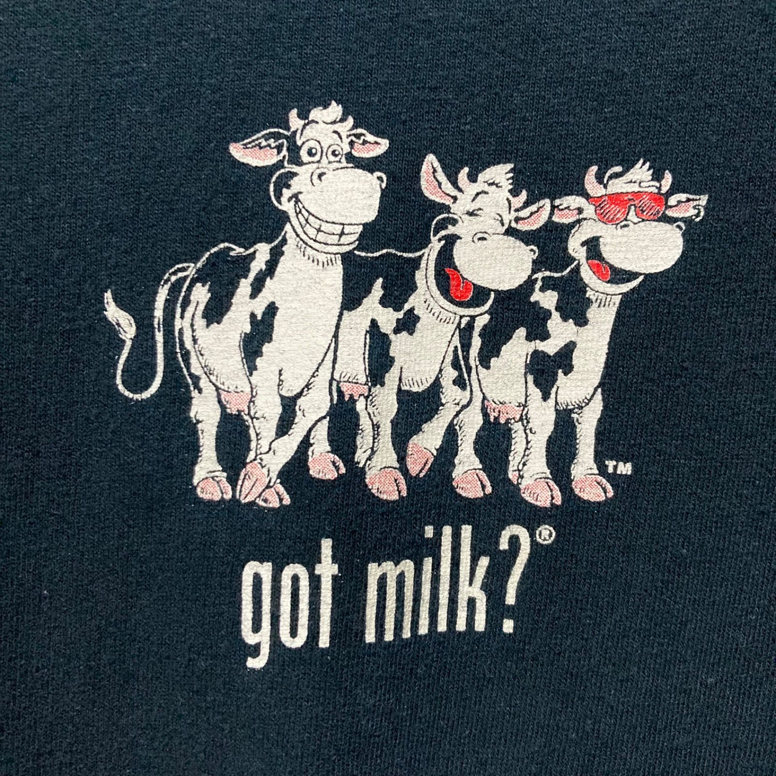 got milk? Tシャツ L BLACK 黒 ゴットミルク milk FRUIT OF THE LOOM 