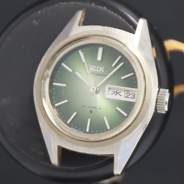 AT セイコー 21石 2706-0180 緑文字盤 デイデイト レディース腕時計 2000000 NSK KRK