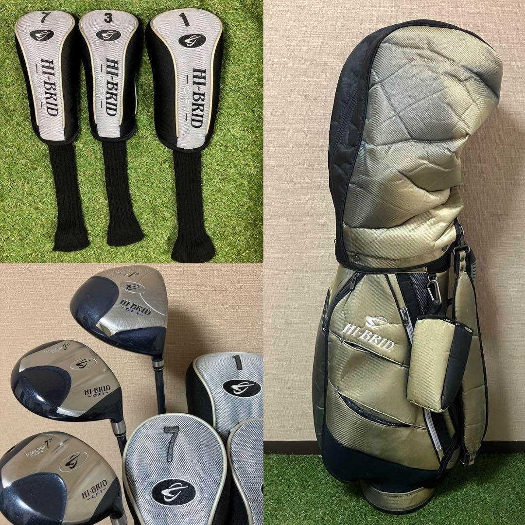 ダンロップ　HI-BRID CF1 ハイブリッド　12点クラブセット ダンロップ HI-BRID CF1 ハイブリッド 12点クラブセット - メルカリ