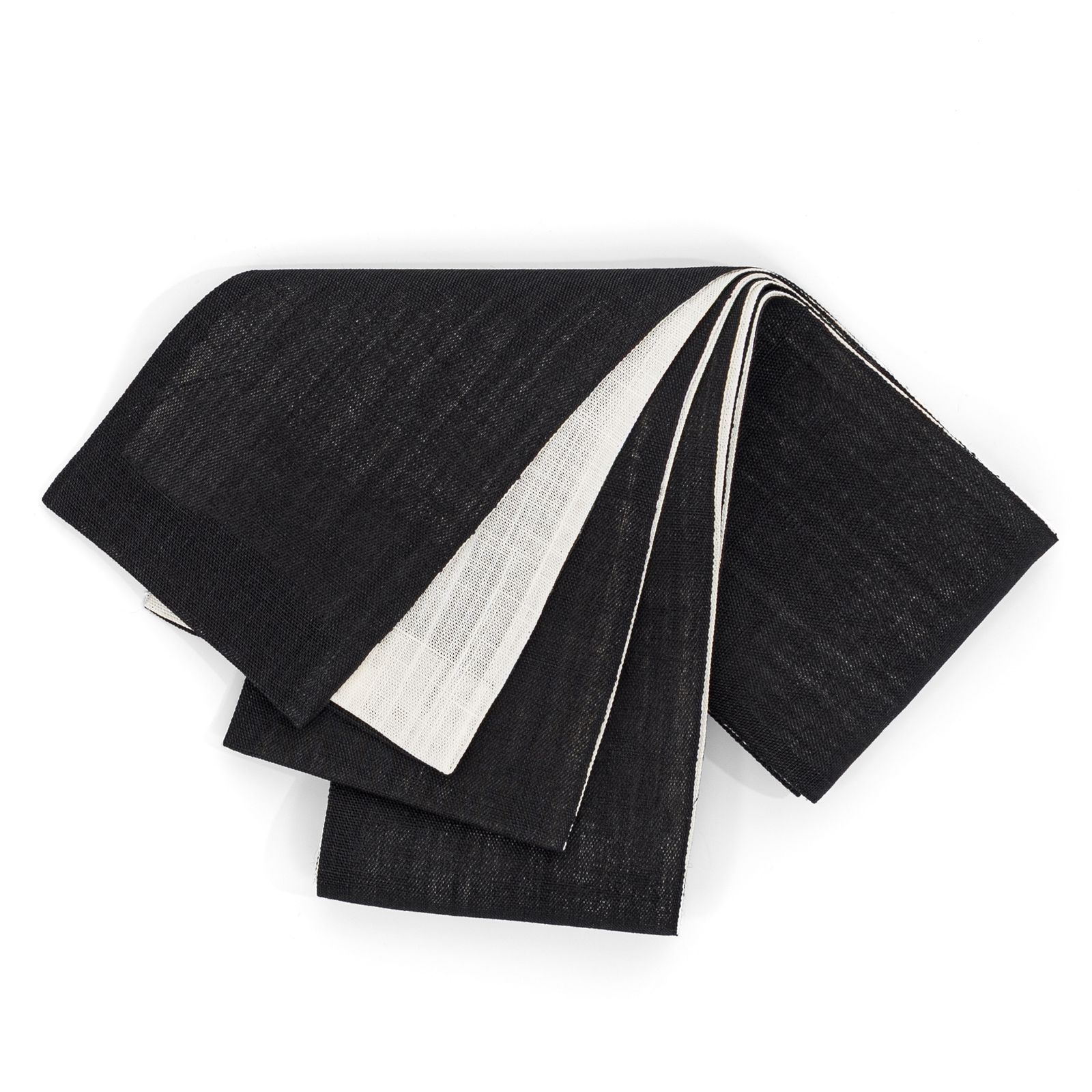 【新品】麻無地　半巾帯 　ブラック 新品 半幅帯 本麻 無地 墨黒×白 - メルカリ