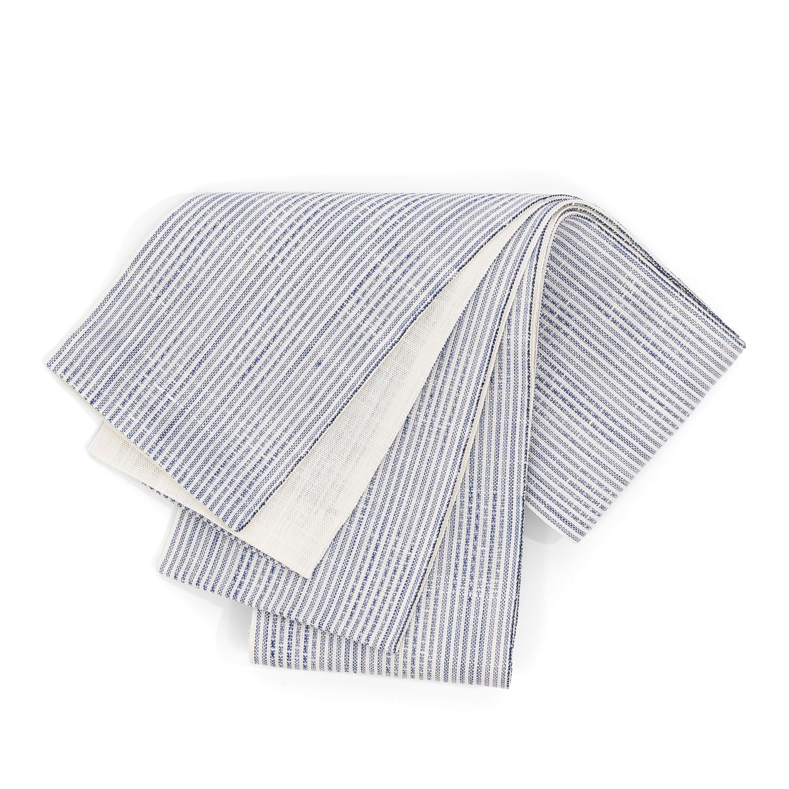 新品　半幅帯　本麻　青ボーダー