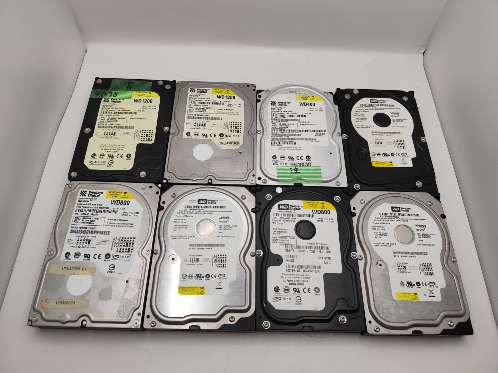 y1575 Western digital 8個セット HDD 3.5 IDE ATA 正常、注意、異常 