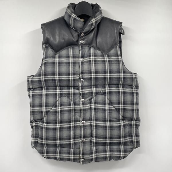 【中古】ROCKY MOUNTAIN FEATHER BED チェック柄クリスティーベスト ブラック サイズ40 ロッキーマウンテンフェザーベッド[17][240017768339] メンズ 【】ROCKY MOUNTAIN FEATHER BED チェック柄クリスティーベスト