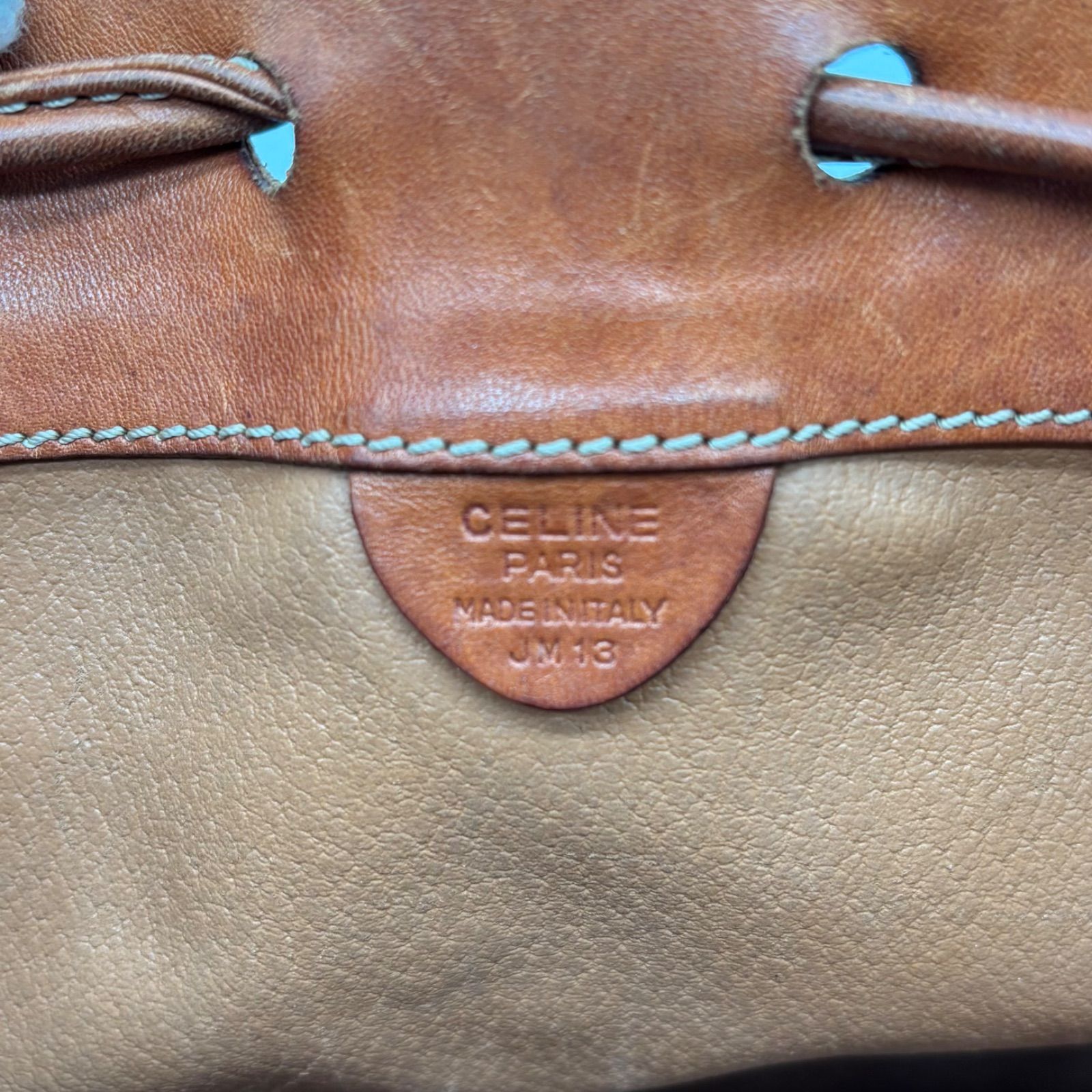 CELINE セリーヌ ポーチ付き 巾着 マカダム柄 ショルダーバッグ