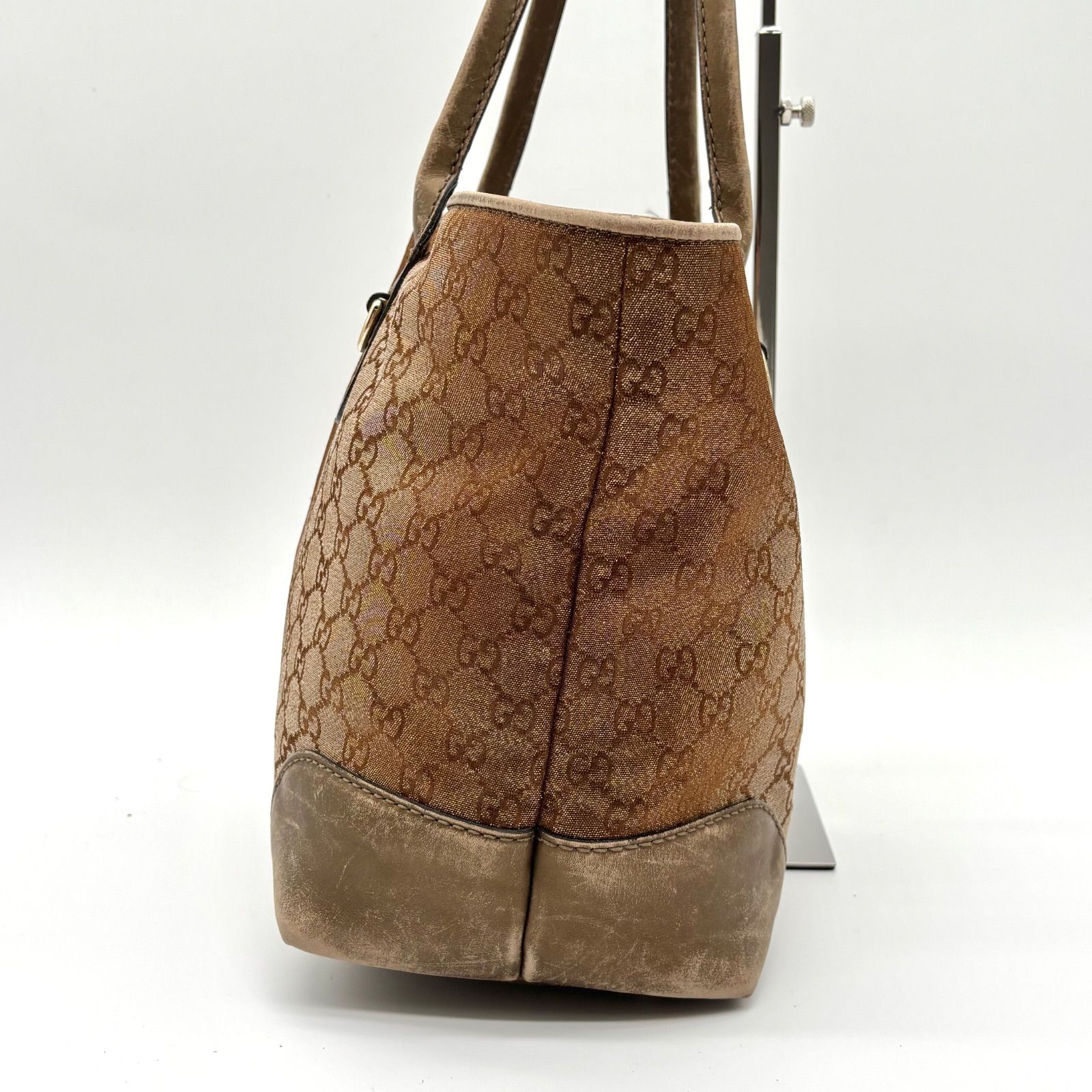 GUCCI グッチ ハートビット GGキャンバス トートバッグ ゴールド