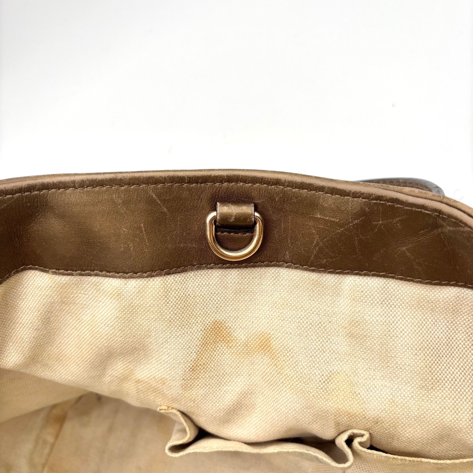 GUCCI グッチ ハートビット GGキャンバス トートバッグ ゴールド