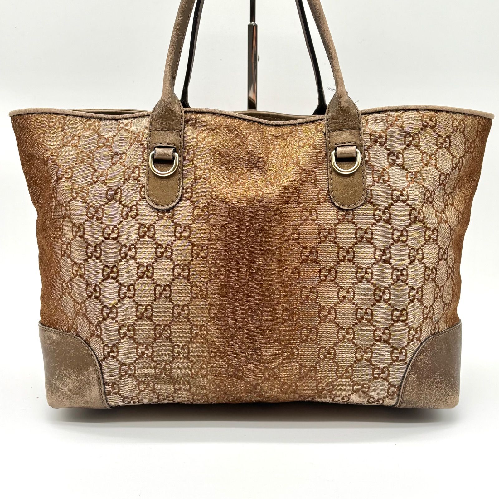 GUCCI グッチ ハートビット GGキャンバス トートバッグ ゴールド