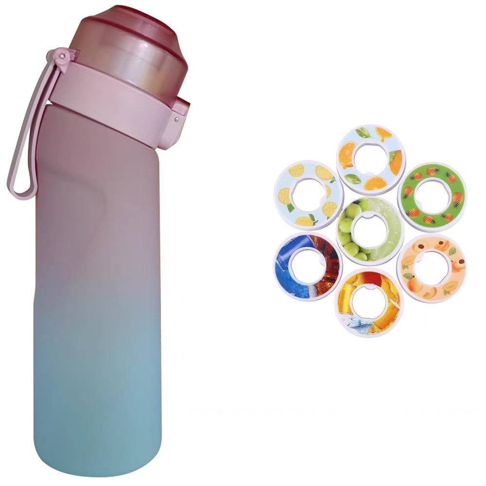 YAYAMIYA 水筒 スポーツ用水筒 650Ml 糖質0、カロリー0のフレーバーウォーター ボトル ジム フィットネス アウトドア用 7 Flavor Pods 携帯用 学校 オフィス 旅行用 (グラデーションパウダー） [並行輸入品]