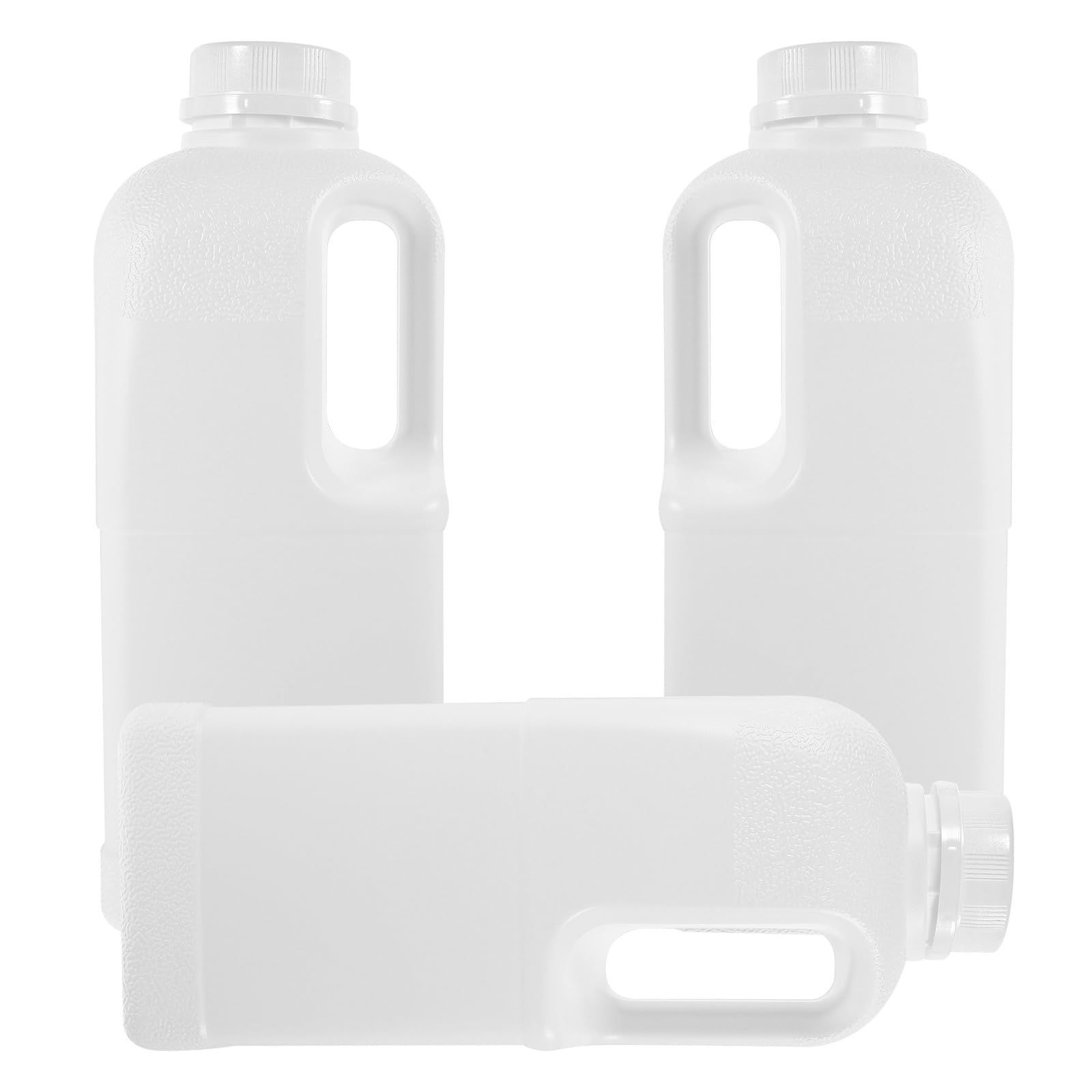 LEDMOMO ミルクジャグ 2l プラスチックバケツ ボトル角型 ウォータージャグ ストレージジャグ 液体保存容器 ハンドル付き 冷蔵 冷凍可能 再利用可能 牛乳パック容器 食品用 3個