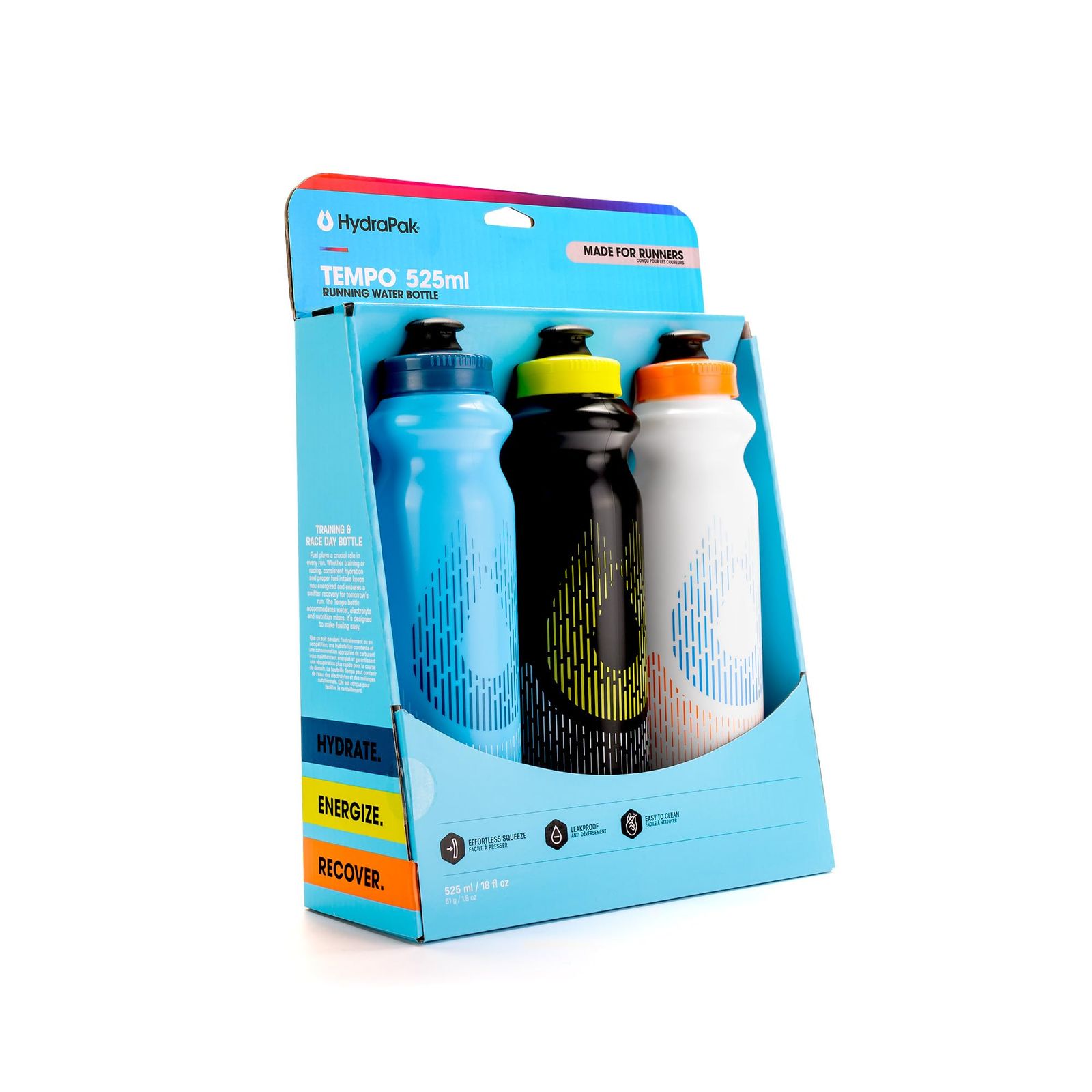 Hydrapak(ハイドラパック) テンポボトル3P 525ml ブルー ホワイト ブラック