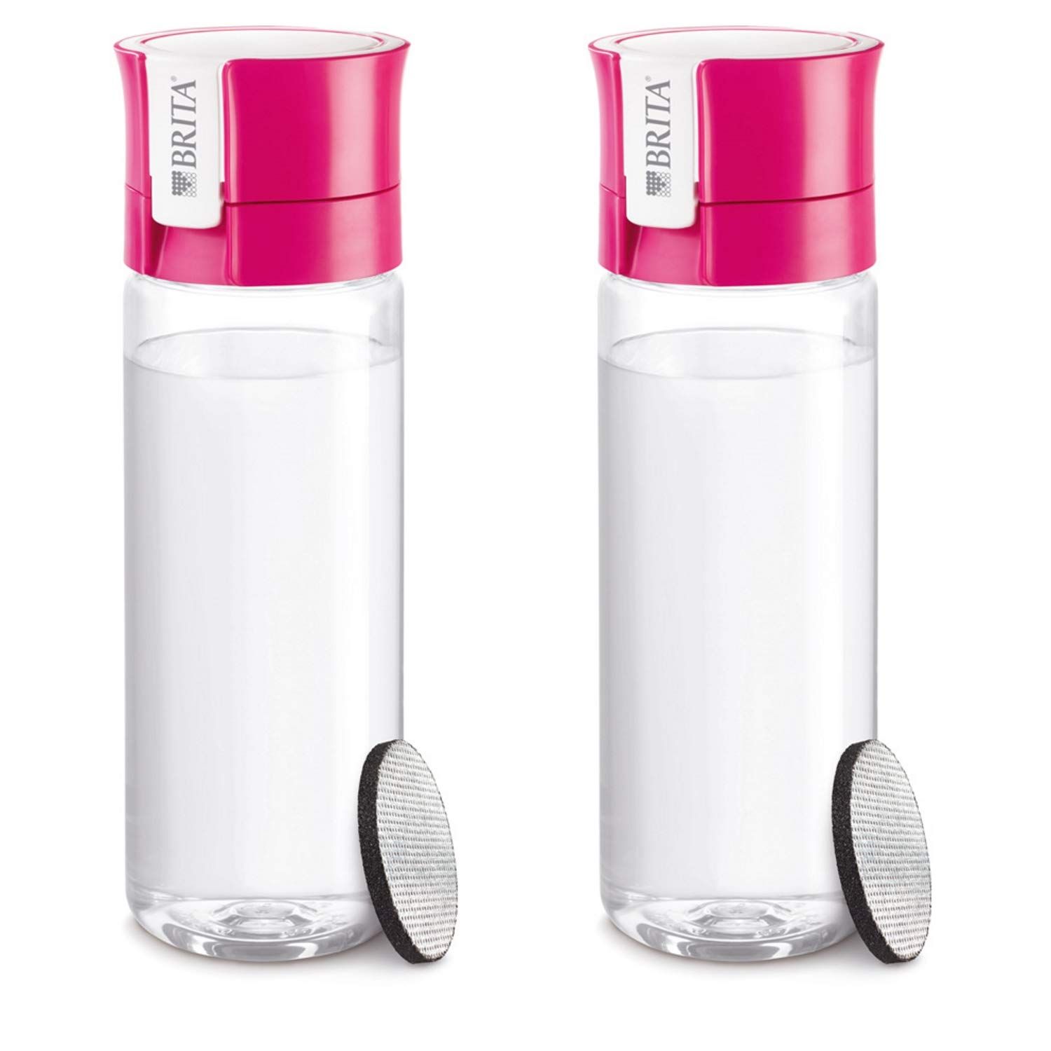 ブリタ 浄水器 水筒 ウォーターボトル 携帯 ボトル型 2本セット 600ml ピンク マイクロディスクフィルター【日本正規品】