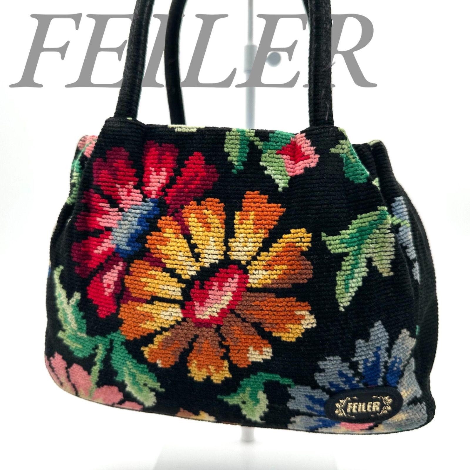 B5419】 FEILER フェイラー ハンドバッグ ミニトートバッグ シェニール