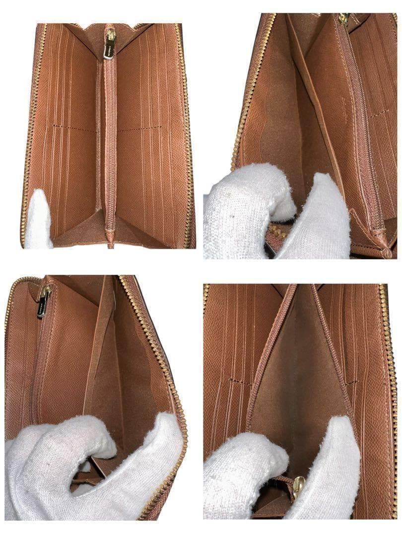 良品 COACH ラウンドジッパー財布 長財布 シボ革 PVCレザー - メルカリ