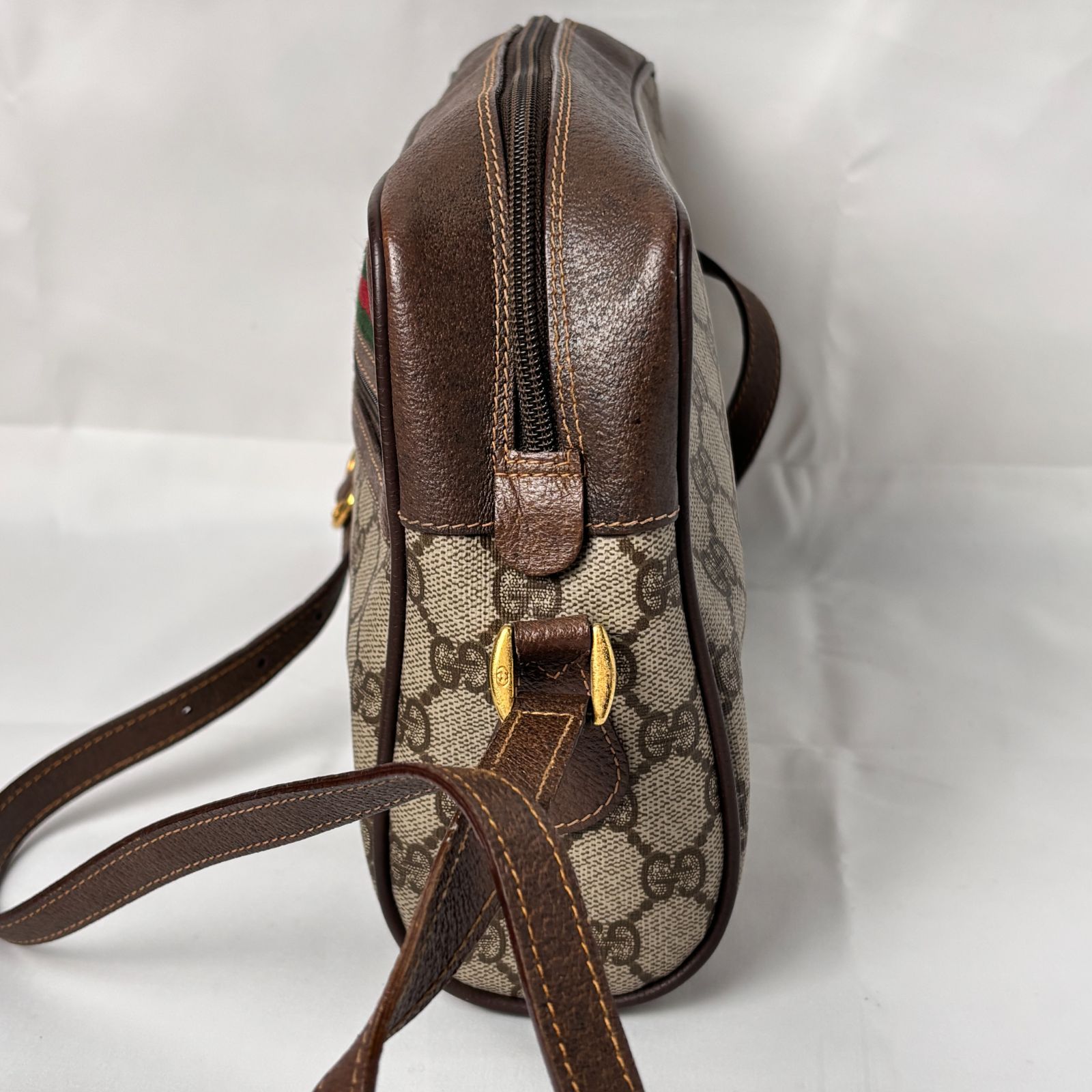GUCCI オールドグッチ GGキャンバス ショルダーバッグ シェリーライン
