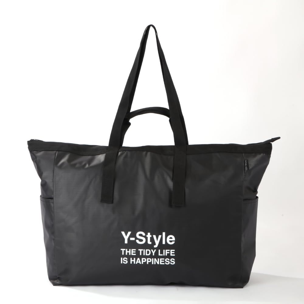 Y-Style マルシェ保冷バッグ 大容量 クーラーバッグ 保冷 冷蔵 レジャーバッグ 手持ち 肩掛け アウトドア レジャー キャンプ 釣り BBQ バーベキュー キャンプ スーパー エコバッグ 買い物バッグ (ブラック)