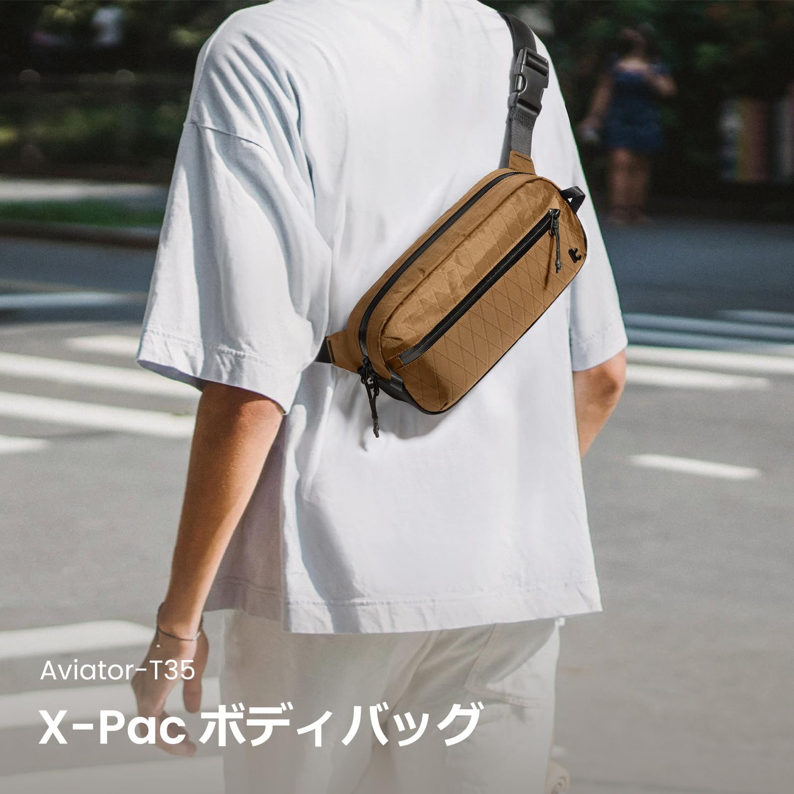 tomtoc 3.5L X-Pac ボディバッグ 軽量 スリングバッグ ショルダー 