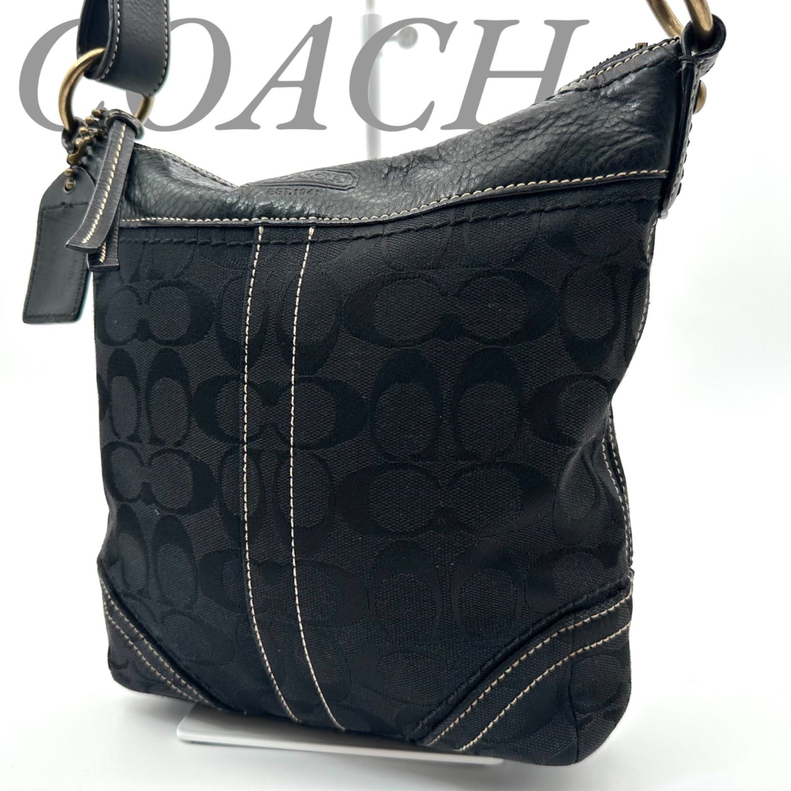 B5416】 【美品】 COACH コーチ ショルダーバッグ シグネチャー 10402 
