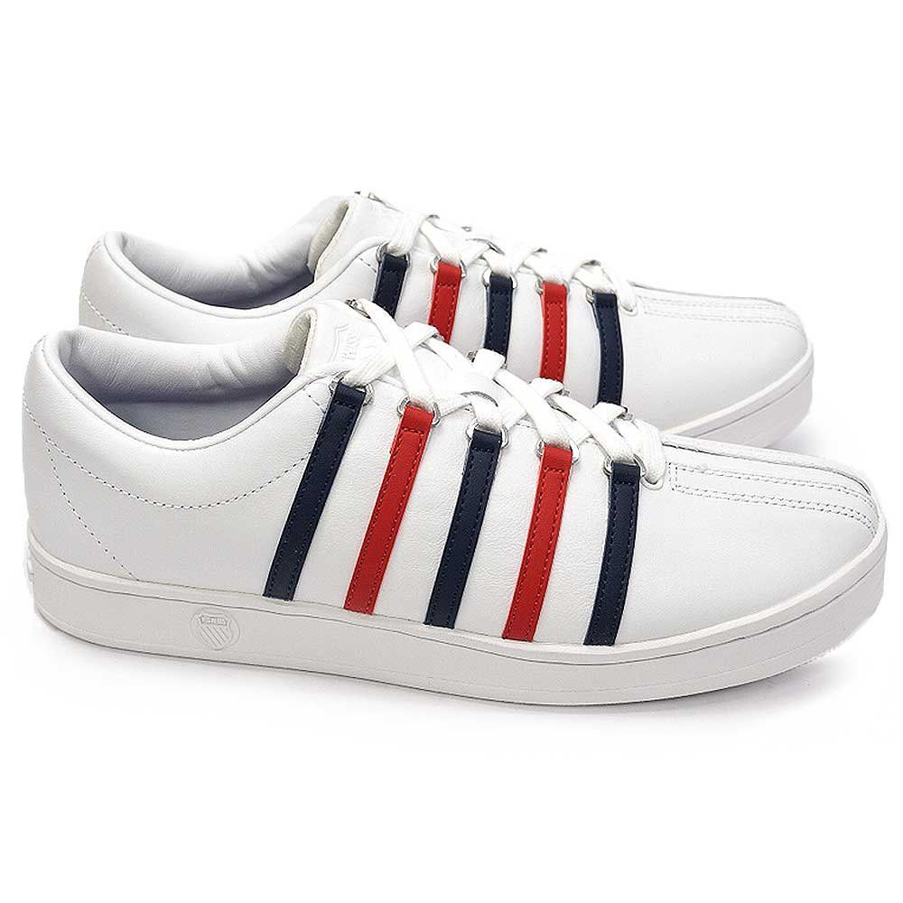 [ケースイス] K-SWISS スニーカー レザー クラシック88 06322 メンズ レディース コートスタイル 定番 本革 K・SWISS Kスイス本革 テニスシューズ 154（WhiteDressBlueRibbonRed） 26.5cm（US8.5）