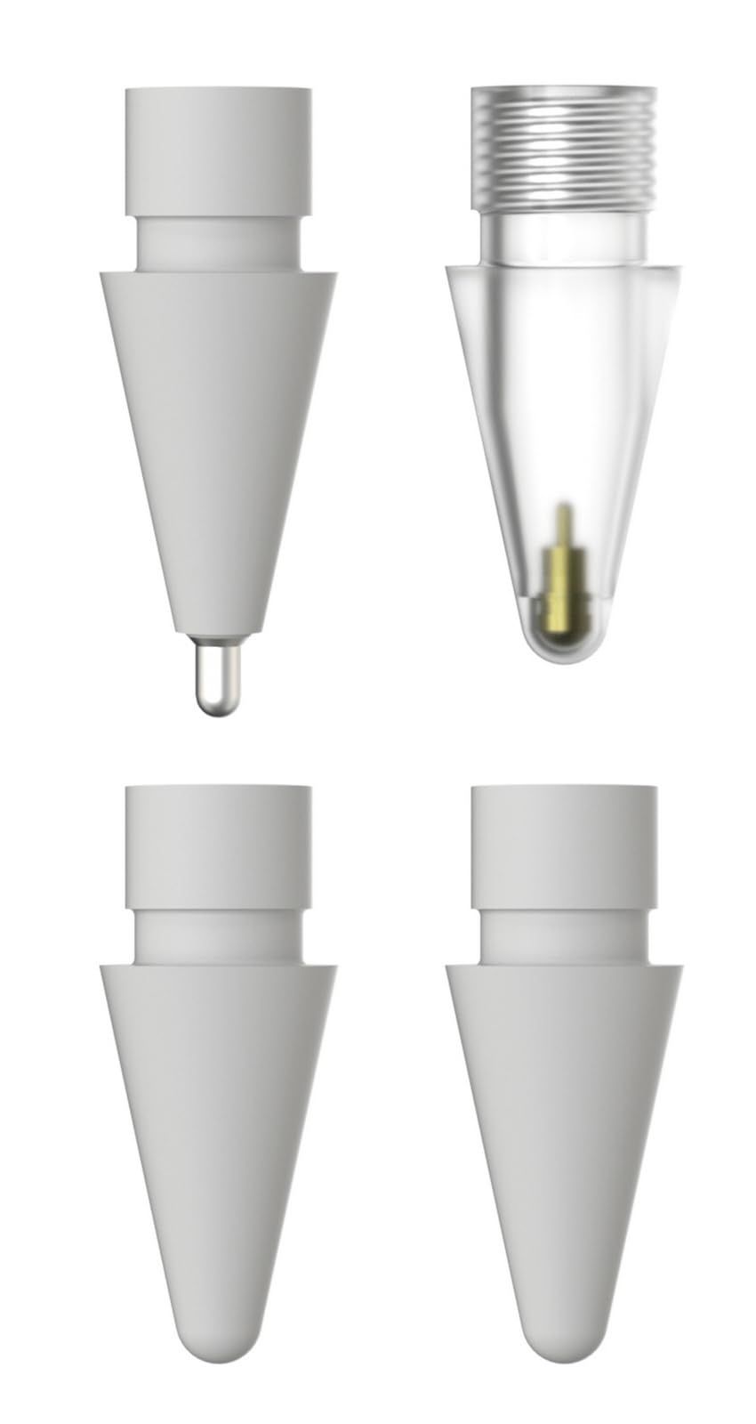 【MagEasy】 Apple Pencil 対応 ペン先 4個 セット ノーマル 2 ボールペン 1 鉛筆 1 書きやすい iPad ペンシル 替え芯 収納 ケース 付 [ ApplePencil Pro USB-C 第2世代 第1世代 各種 アップルペンシ