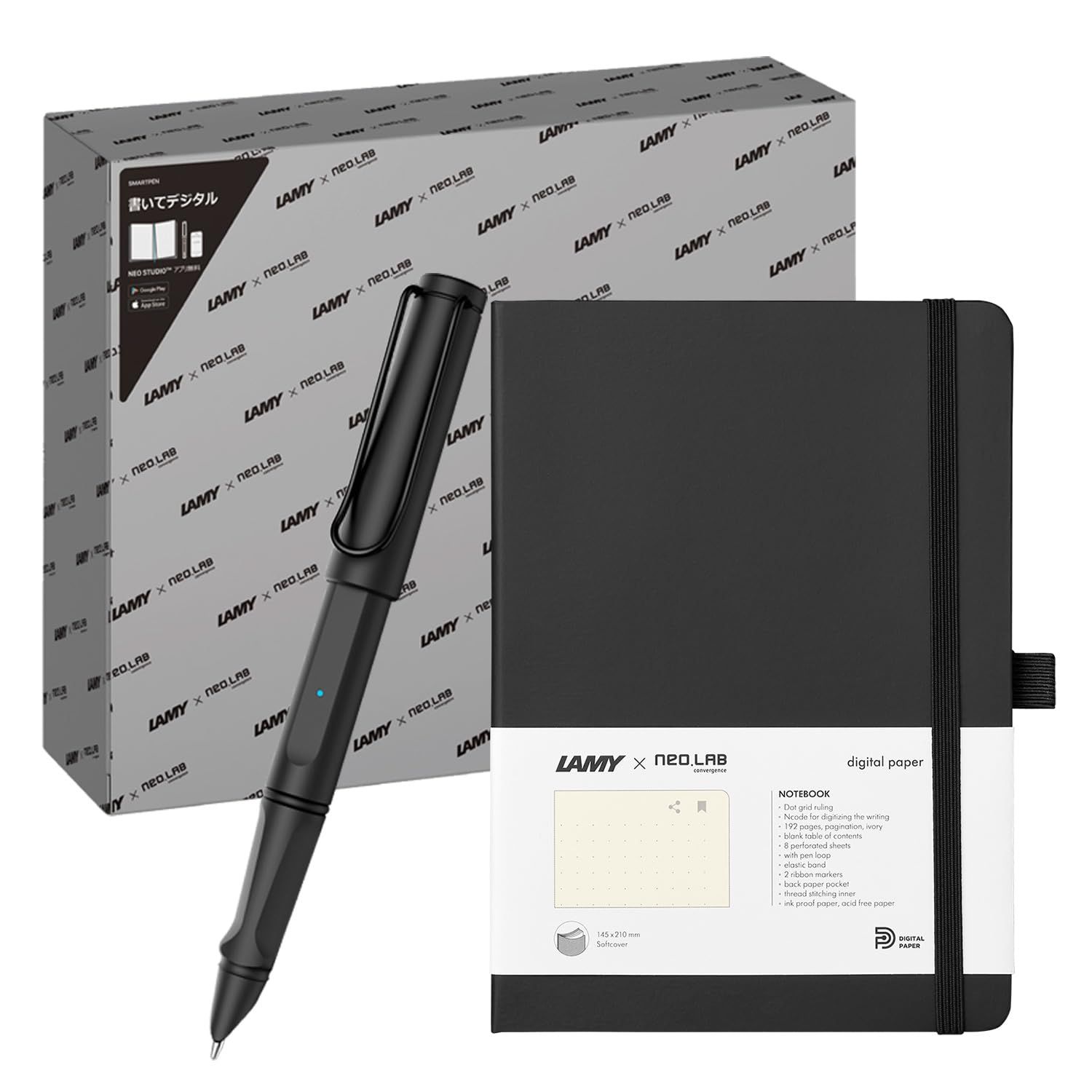 【LAMY × Neo smartpen】〈書いてデジタル〉LAMY safari all black ncode ラミー サファリ オールブラック エヌコード スマートペン スマホと即連動 [ラミーデジタルペーパーセット/ギフトセット](NeoLAB) 電子