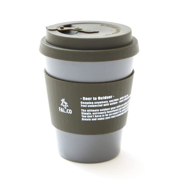 FAL.CO TAKE CUP Bamboo Cup Bamboo Tumbler 350mL Bamboo Fiber Sustainable Minimalistic Outdoor Camping Mug (Gray)
