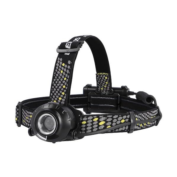 GENTOS HEAD WARSシリーズ LEDヘッドライト 高輝度白色LED IP64 最大520lm 専用充電池(別売)/単3形アルカリ電池3個(テスト用付属)兼用 HW-G433HD