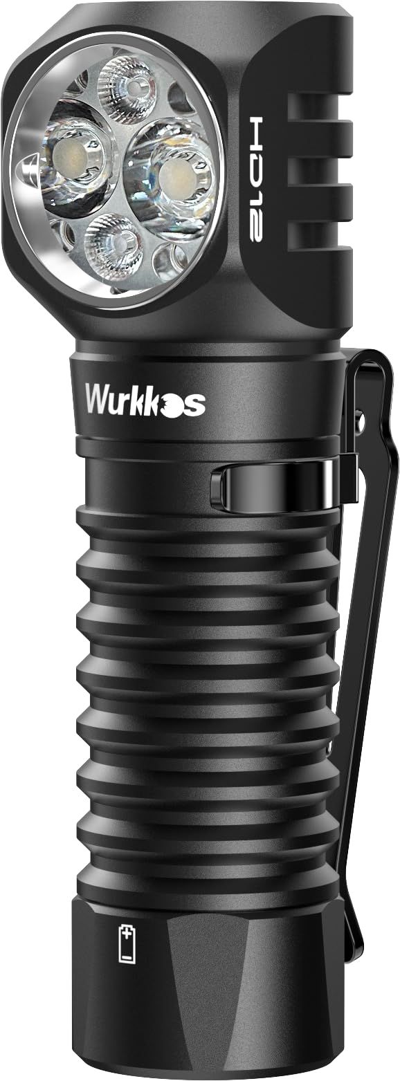 Wurkkos HD12 LED ヘッドライト 小型 軽量 USB C 充電式, 850ルーメン/白光＆赤光/5つ点灯モード/IP68防塵防水/アルミ合金/90°角度調整可 頭につけるライト 明るい 停電対応 防災用