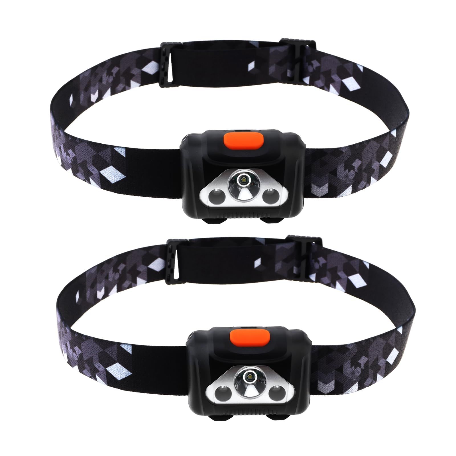 SecurityIng ヘッドライト 250ルーメン LED ヘッドランプ 電池式 4つモード 赤ライト付き 単四電池に対応 IPX4防水 軽量 夜釣り 登山 キャンプ 作業 夜間照明 2個入り(電池は別売り)