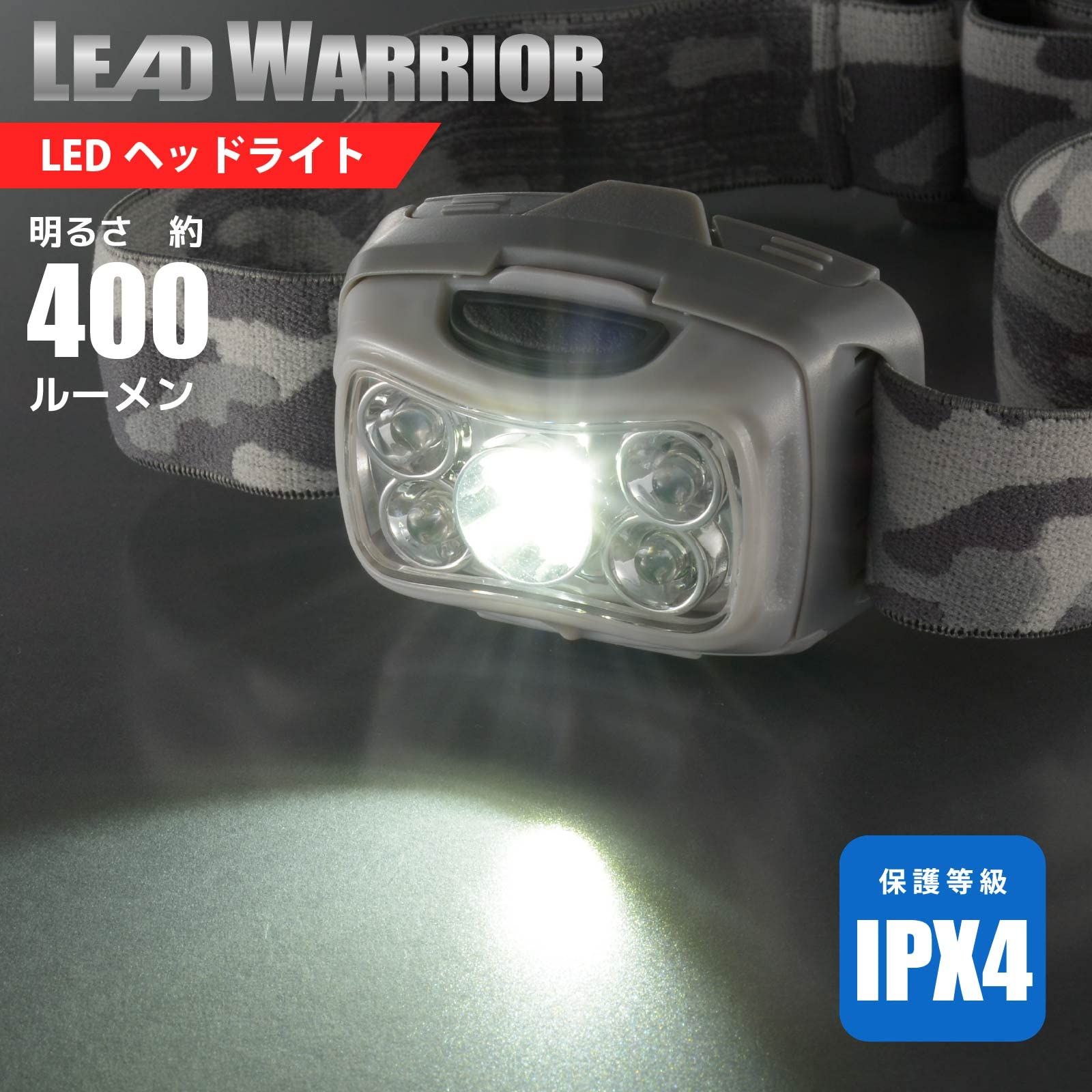 オーム電機 LEDヘッドライト ヘッドランプ リードウォーリア LW400RG LC-LW400RG-H 08-1352 OHM