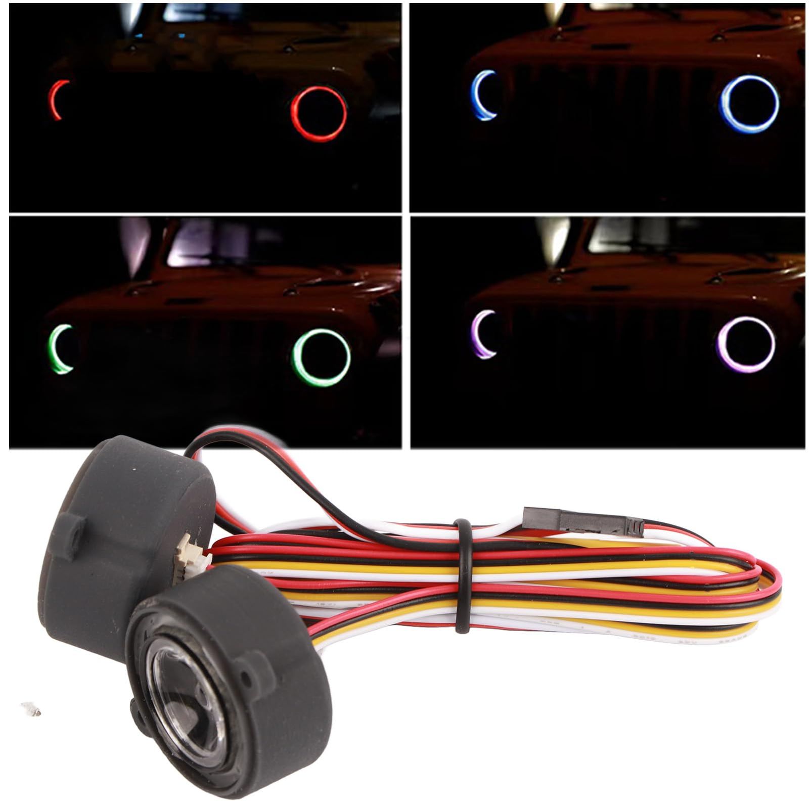 RCカー用LEDヘッドライトキット 12モード搭載 高耐久プラスチック製 簡単組み立て対応 YK4082 RCクローラー 110 18スケール兼用