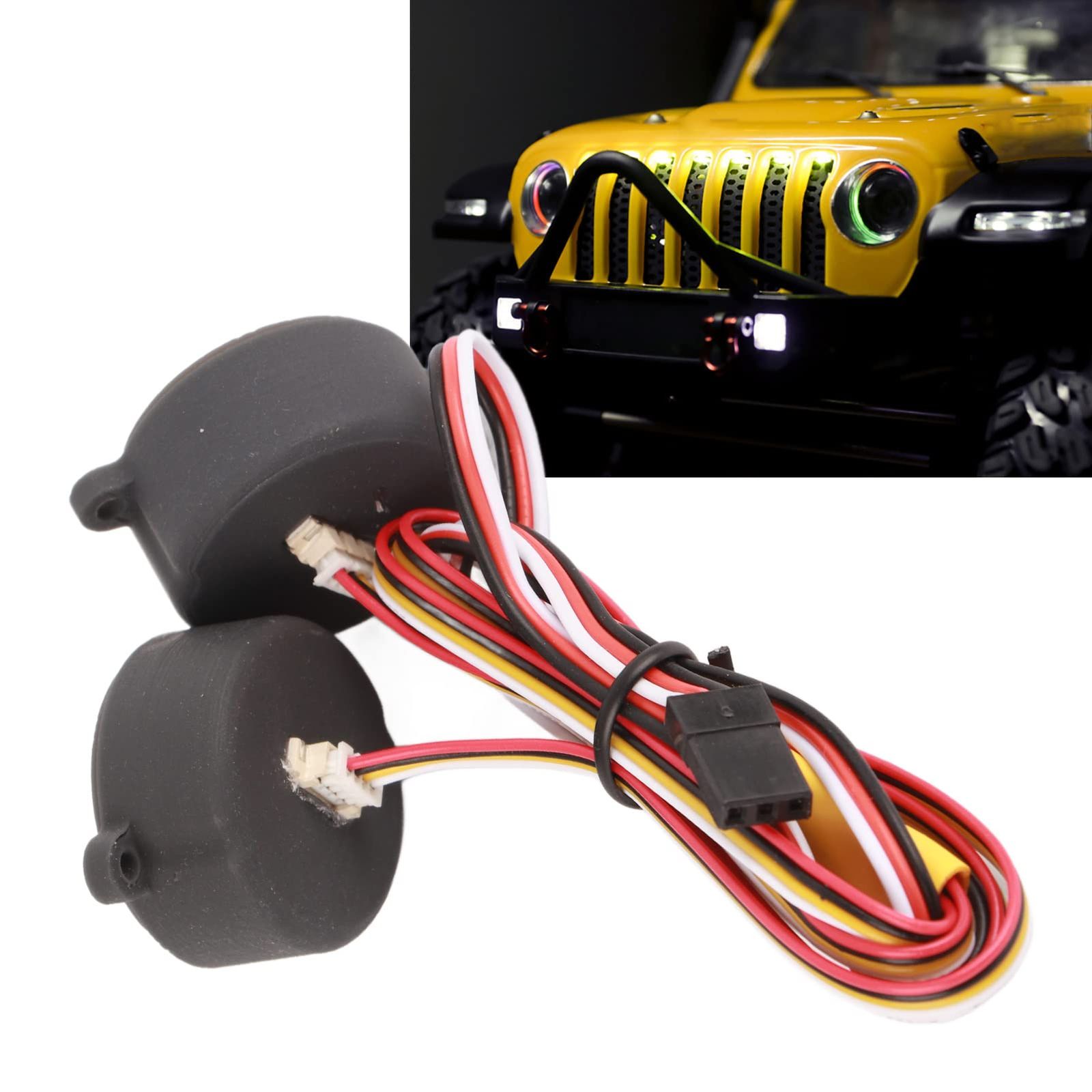 RCカー用LEDヘッドライトキット 12モード搭載 高耐久プラスチック製 簡単組み立て対応 YK4082 RCクローラー 110 18スケール兼用