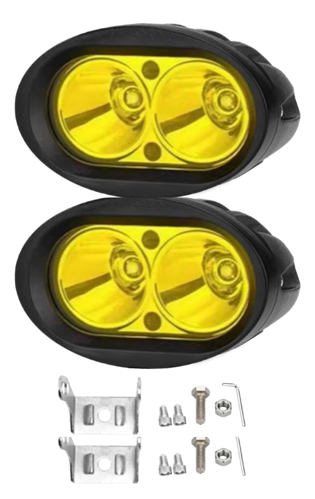 UB-Lab. バイク 用 LED ヘッドライト フォグランプ 防水 12V 2LED 5000lm 2個 イエロー