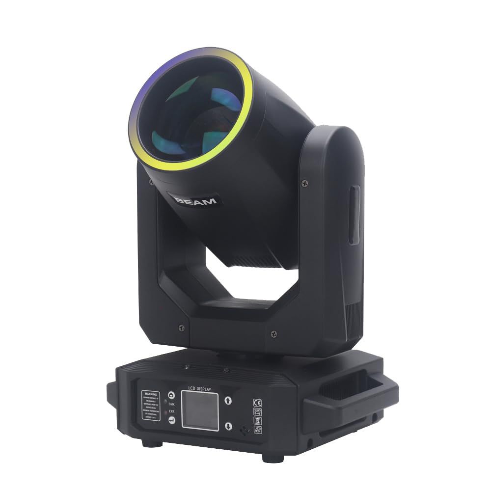 DMX512コントロール付き200W LED移動ヘッドライト-ビーム&スポットデュアルモード、6色レインボー、ステージショー、クラブ、バー照明用のGOBO効果
