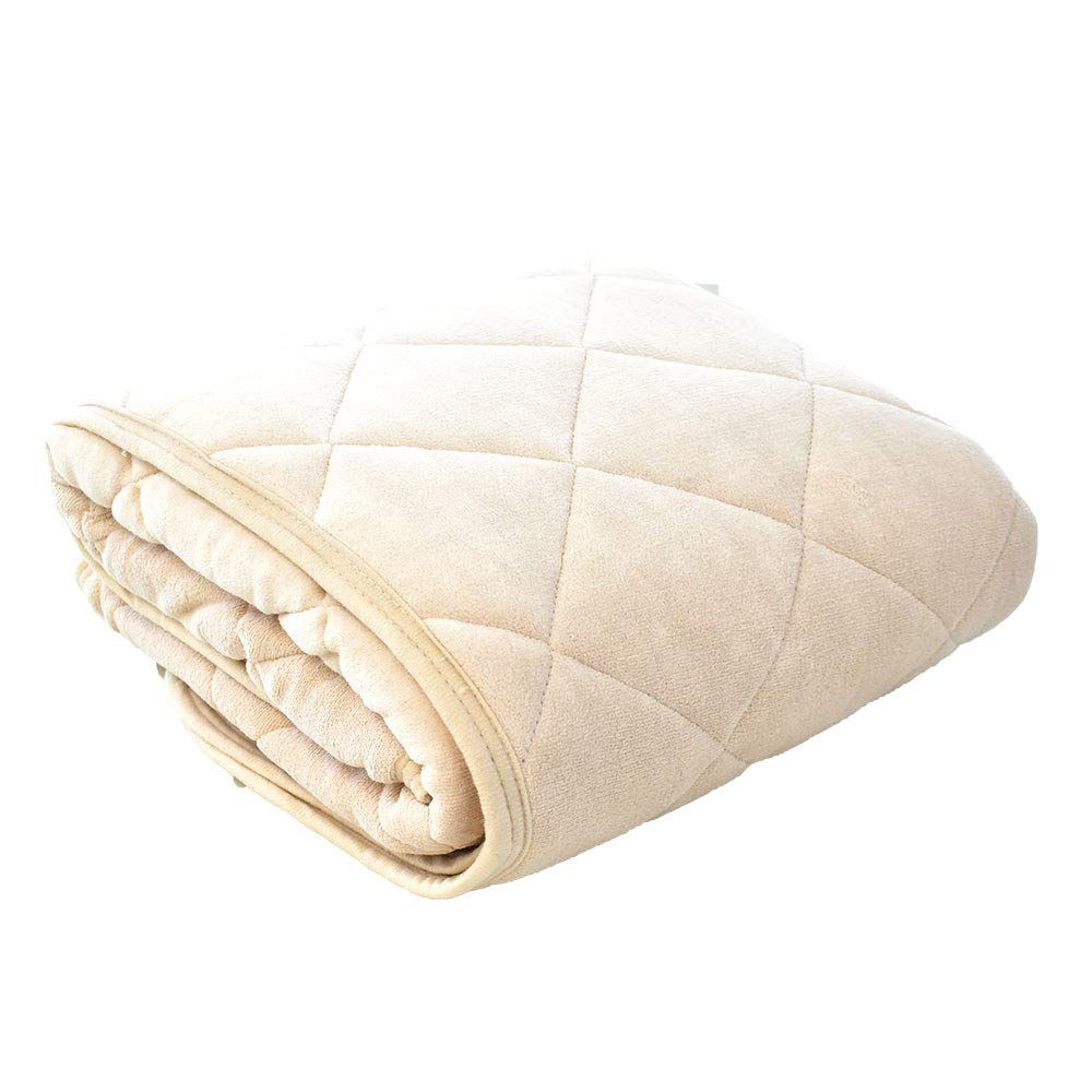 西川 敷きパッド 冬用 Pocott ポコット ファミリー 200×205cm ベージュ パイル部分 綿100％ ダイヤキルト 洗える 敷き毛布 毛布 綿マイヤー パフタッチ 秋 冬 春 寝具 敷パット 無地カラー